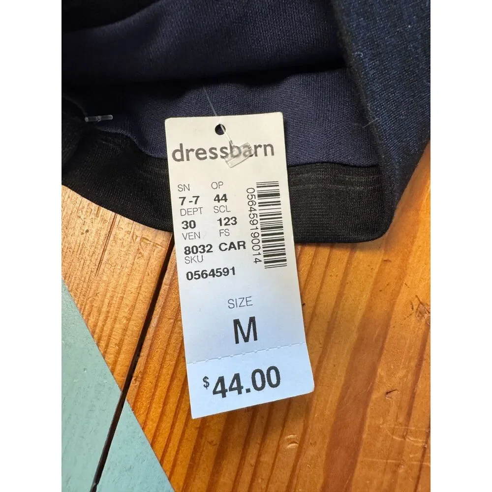 Dressbarn NWT Blue & Black Striped Blazer Medium Career Jacket One Button